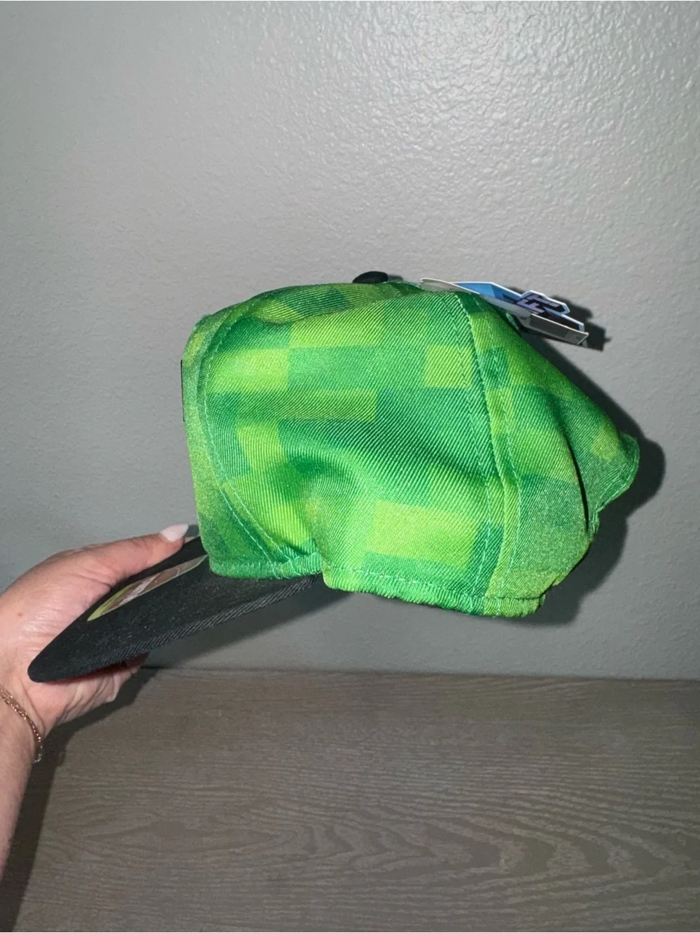 MINECRAFT Allover Print Creeper Snapback Cap- youth